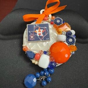 Holiday Ornament with Astros Orange and Blue Accents